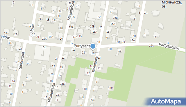 Piotrków Trybunalski, Kwiatowa, 16, mapa Piotrków Trybunalski