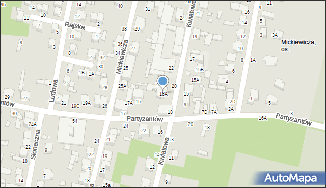 Piotrków Trybunalski, Kwiatowa, 18A, mapa Piotrków Trybunalski