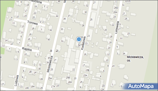 Piotrków Trybunalski, Kwiatowa, 24, mapa Piotrków Trybunalski