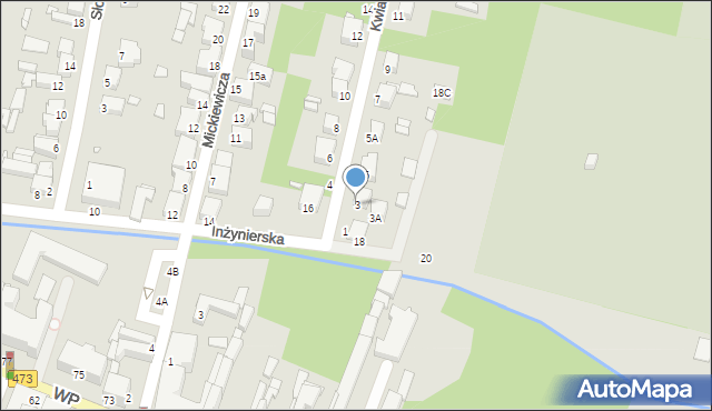 Piotrków Trybunalski, Kwiatowa, 3, mapa Piotrków Trybunalski