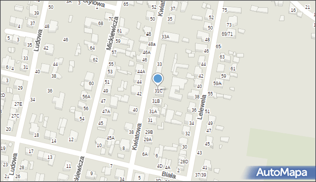 Piotrków Trybunalski, Kwiatowa, 31C, mapa Piotrków Trybunalski