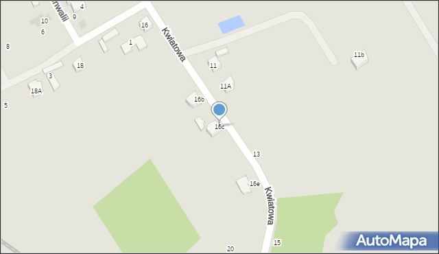 Płońsk, Kwiatowa, 16c, mapa Płońsk