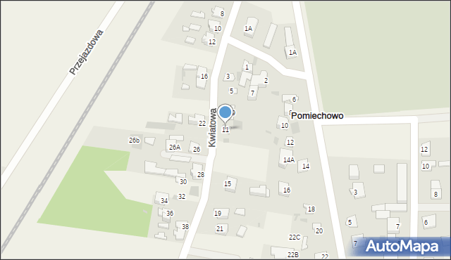 Pomiechowo, Kwiatowa, 11, mapa Pomiechowo