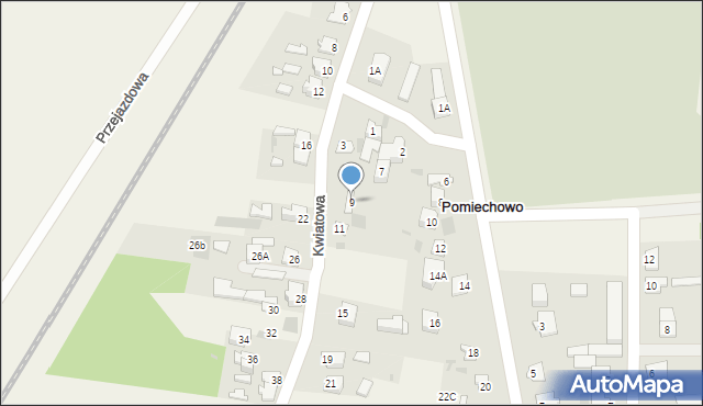 Pomiechowo, Kwiatowa, 9, mapa Pomiechowo