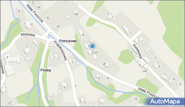 Porąbka, Kwiatowa, 2, mapa Porąbka