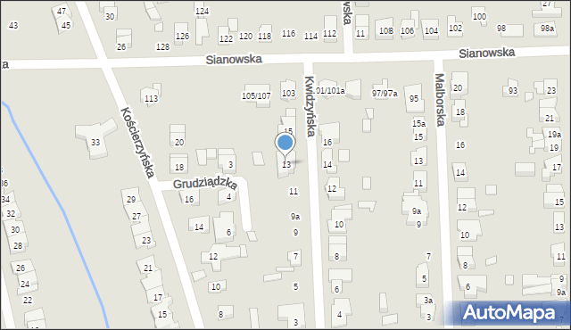 Poznań, Kwidzyńska, 13, mapa Poznania