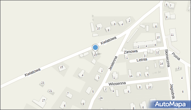 Pszenno, Kwiatowa, 13, mapa Pszenno