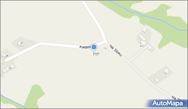 Radocza, Kwiatowa, 17, mapa Radocza