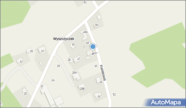 Radziszów, Kwiatowa, 45, mapa Radziszów