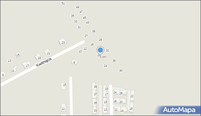 Radzymin, Kwitnąca, 22, mapa Radzymin