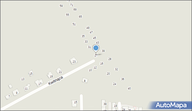 Radzymin, Kwitnąca, 27, mapa Radzymin