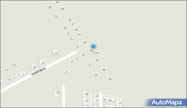 Radzymin, Kwitnąca, 30, mapa Radzymin