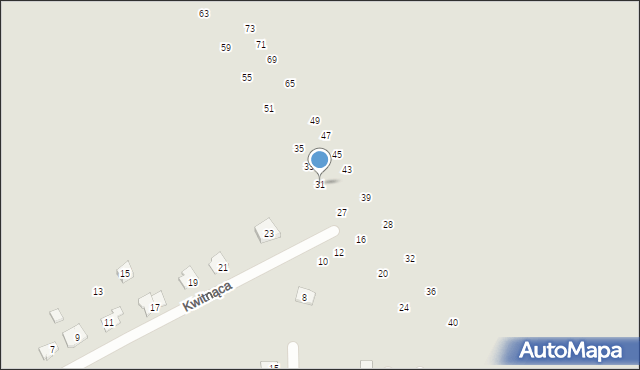 Radzymin, Kwitnąca, 31, mapa Radzymin