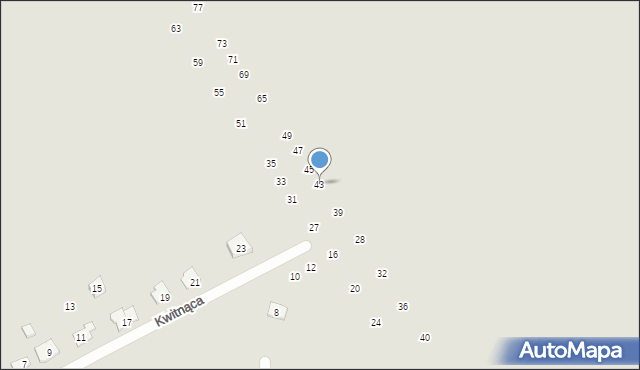 Radzymin, Kwitnąca, 43, mapa Radzymin