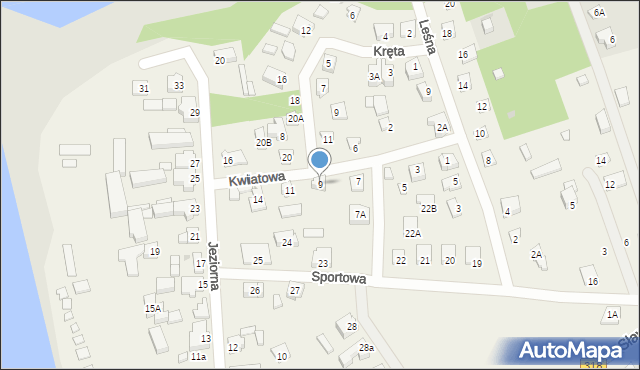 Radzyń, Kwiatowa, 9, mapa Radzyń