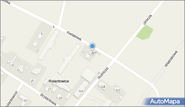 Rolantowice, Kwiatowa, 16, mapa Rolantowice