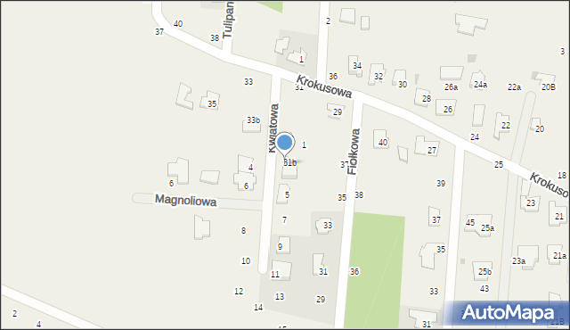 Rożno-Parcele, Kwiatowa, 3, mapa Rożno-Parcele