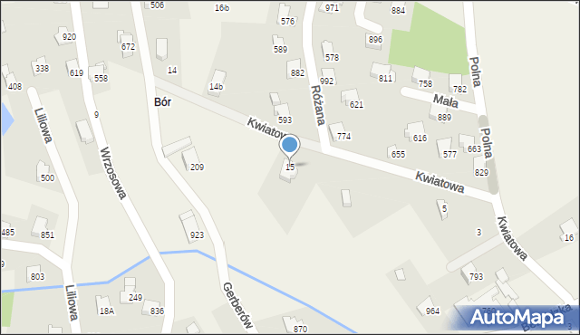 Rybarzowice, Kwiatowa, 960, mapa Rybarzowice