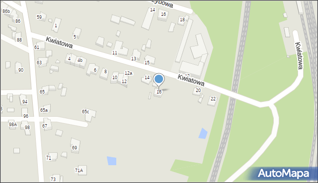 Rybnik, Kwiatowa, 16, mapa Rybnika