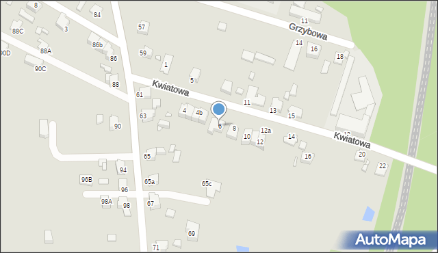 Rybnik, Kwiatowa, 6, mapa Rybnika