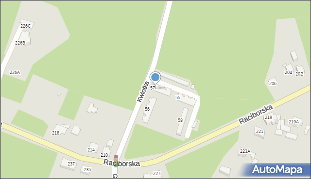 Rybnik, Kwiotka Augustyna, 59, mapa Rybnika