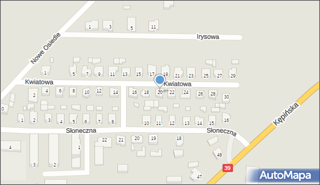 Rychtal, Kwiatowa, 20, mapa Rychtal