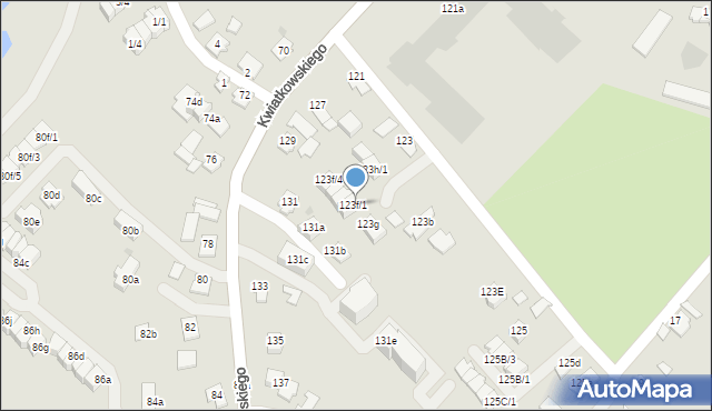 Rzeszów, Kwiatkowskiego Eugeniusza, 123f/1, mapa Rzeszów