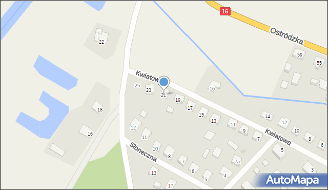 Samborowo, Kwiatowa, 21, mapa Samborowo