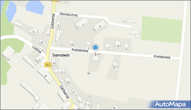 Samotwór, Kwiatowa, 6, mapa Samotwór