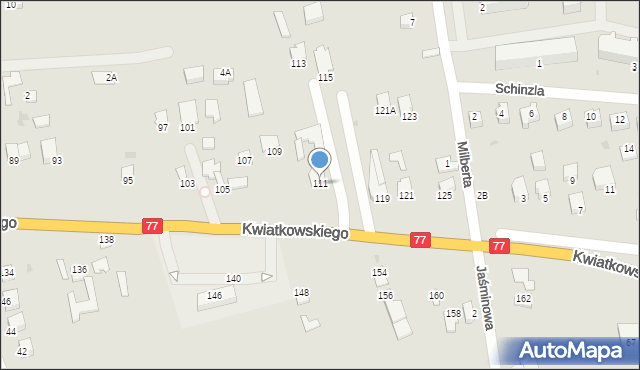 Sandomierz, Kwiatkowskiego Eugeniusza, 111, mapa Sandomierza