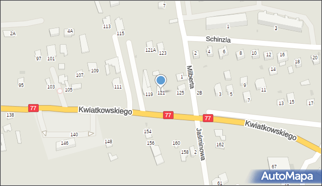 Sandomierz, Kwiatkowskiego Eugeniusza, 121, mapa Sandomierza
