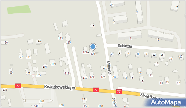 Sandomierz, Kwiatkowskiego Eugeniusza, 123, mapa Sandomierza