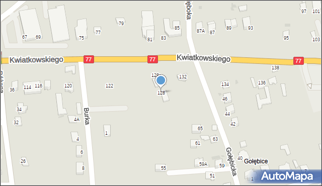 Sandomierz, Kwiatkowskiego Eugeniusza, 128, mapa Sandomierza