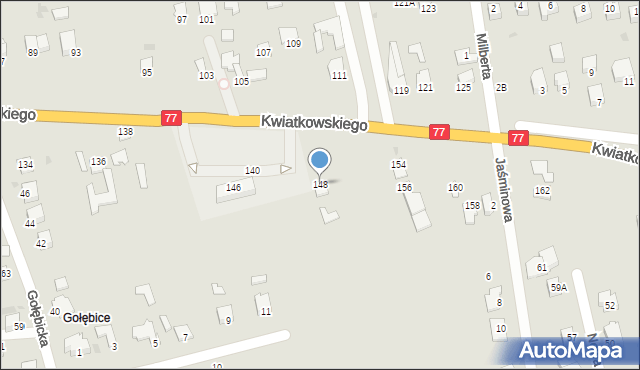 Sandomierz, Kwiatkowskiego Eugeniusza, 148, mapa Sandomierza