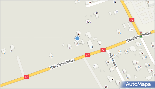 Sandomierz, Kwiatkowskiego Eugeniusza, 15, mapa Sandomierza