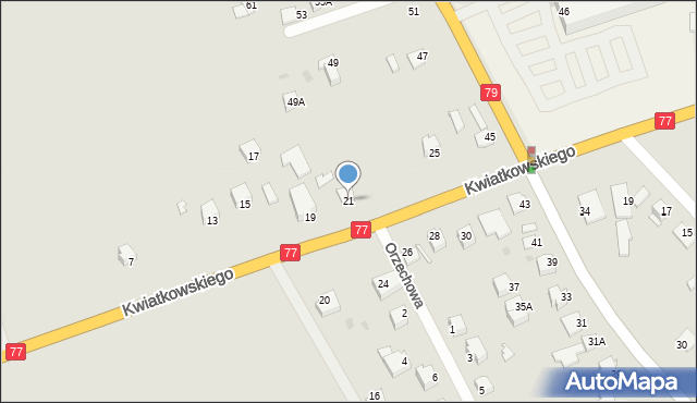 Sandomierz, Kwiatkowskiego Eugeniusza, 21, mapa Sandomierza