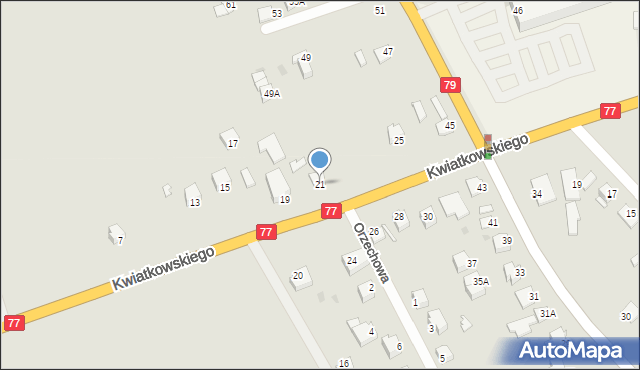 Sandomierz, Kwiatkowskiego Eugeniusza, 21, mapa Sandomierza