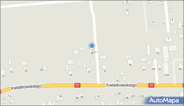 Sandomierz, Kwiatkowskiego Eugeniusza, 49, mapa Sandomierza