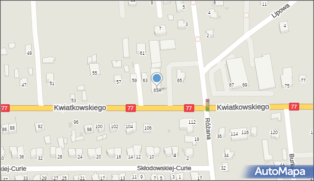 Sandomierz, Kwiatkowskiego Eugeniusza, 63A, mapa Sandomierza