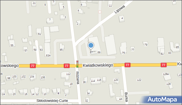 Sandomierz, Kwiatkowskiego Eugeniusza, 67, mapa Sandomierza