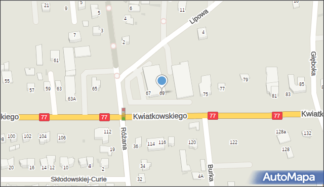 Sandomierz, Kwiatkowskiego Eugeniusza, 69, mapa Sandomierza