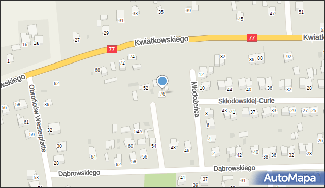 Sandomierz, Kwiatkowskiego Eugeniusza, 76, mapa Sandomierza