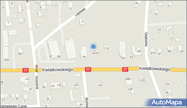 Sandomierz, Kwiatkowskiego Eugeniusza, 77, mapa Sandomierza