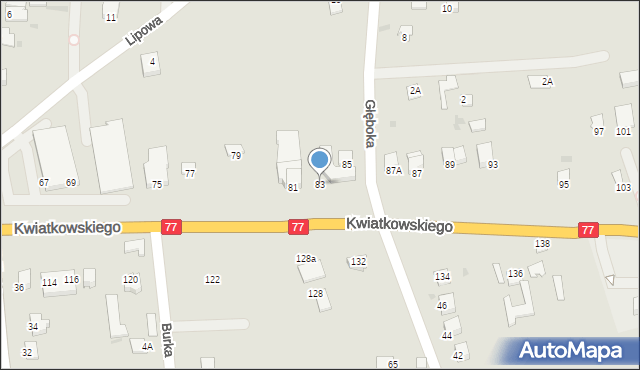 Sandomierz, Kwiatkowskiego Eugeniusza, 83, mapa Sandomierza