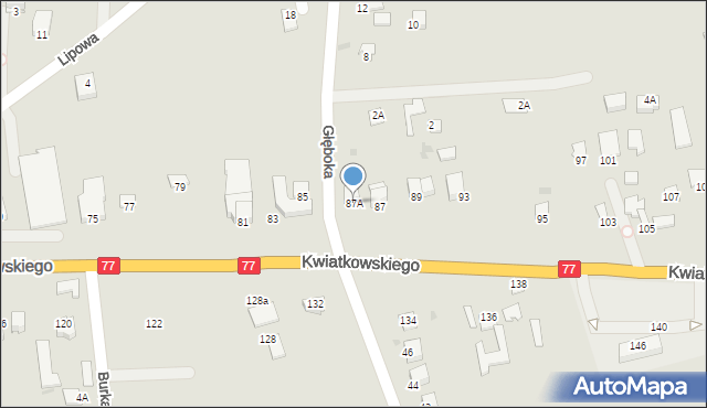 Sandomierz, Kwiatkowskiego Eugeniusza, 87A, mapa Sandomierza