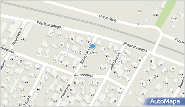 Siedlce, Kwiatowa, 40/44, mapa Siedlce