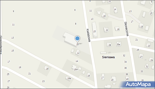 Sieniawa, Kwiatowa, 10, mapa Sieniawa