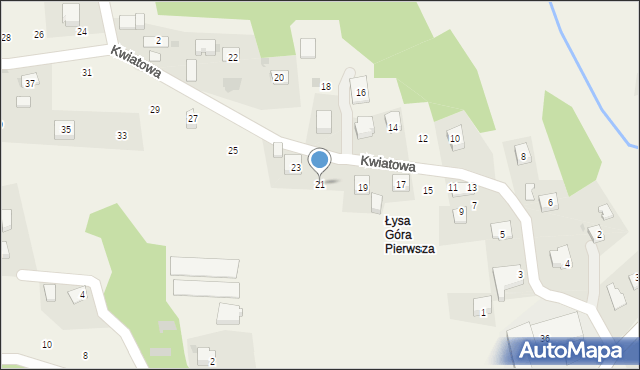 Siepraw, Kwiatowa, 21, mapa Siepraw