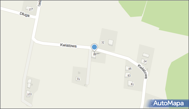 Simoradz, Kwiatowa, 89, mapa Simoradz