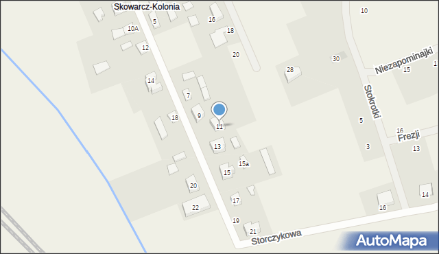 Skowarcz, Kwiatowa, 11, mapa Skowarcz